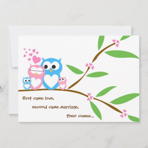 Twin Baby Girl and Boy Owl Baby Shower Invitation