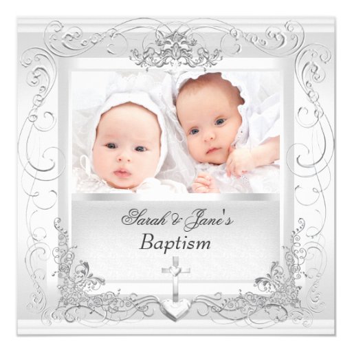 Twins Christening Invitations 6