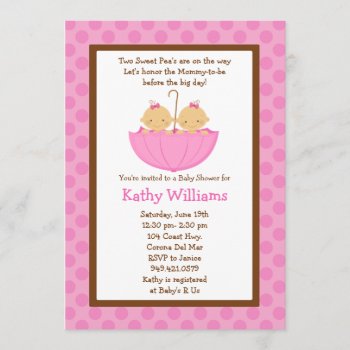 Twin Baby Girl Shower Invitation by eventfulcards at Zazzle