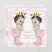 Twin Baby Girl Shower Invitation (Front/Back)