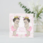Twin Baby Girl Shower Invitation (Standing Front)