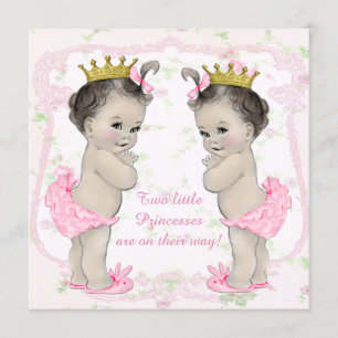 Twin Baby Girl Shower Invitation