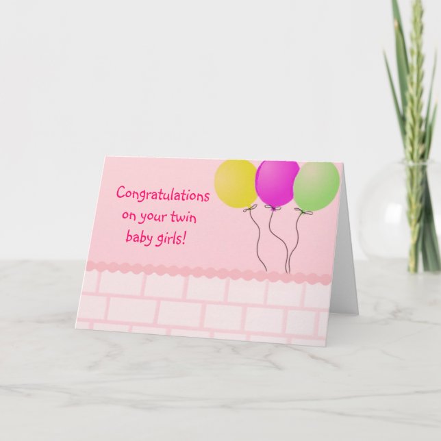 Twin baby girls Card (Front)