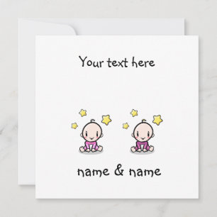 Twin Baby Girls Congratulations With Names, Card