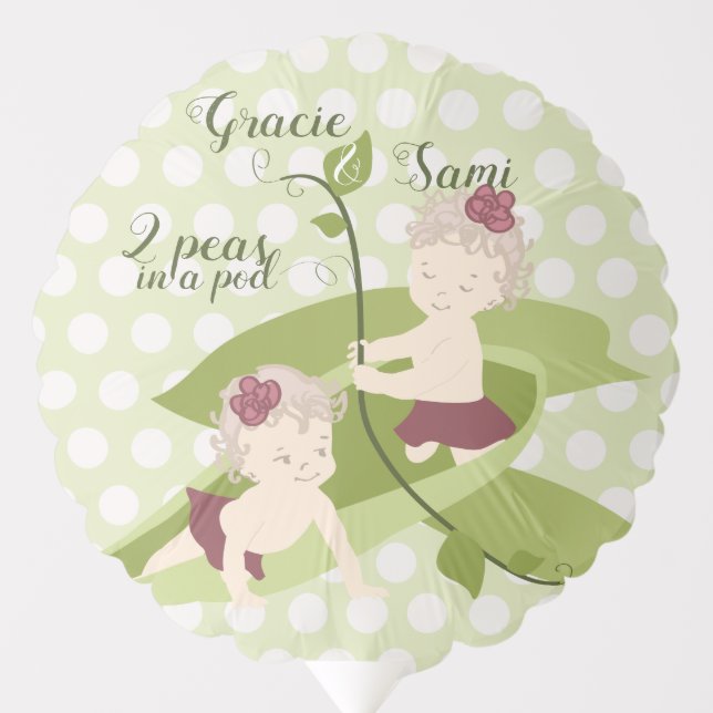 Twin Baby Girls Party Balloons (Front)
