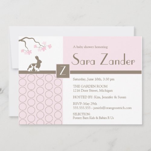 Twin Baby Girls Shower Invitation