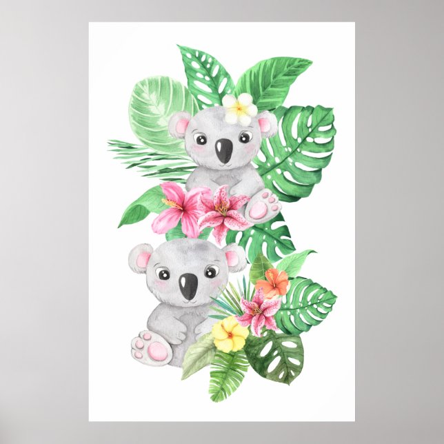 Twin Baby Koalas Poster (Front)