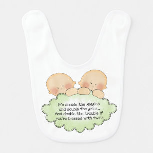 Twin baby poem fun bib