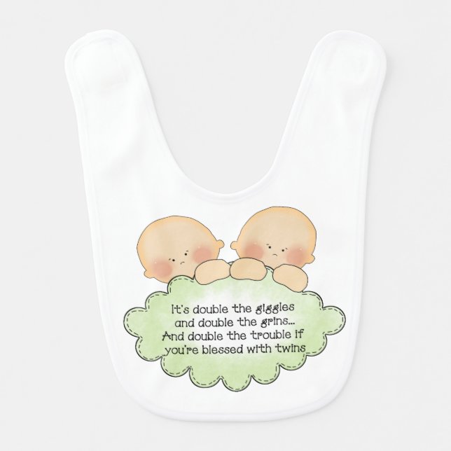 Twin baby poem fun bib (Front)