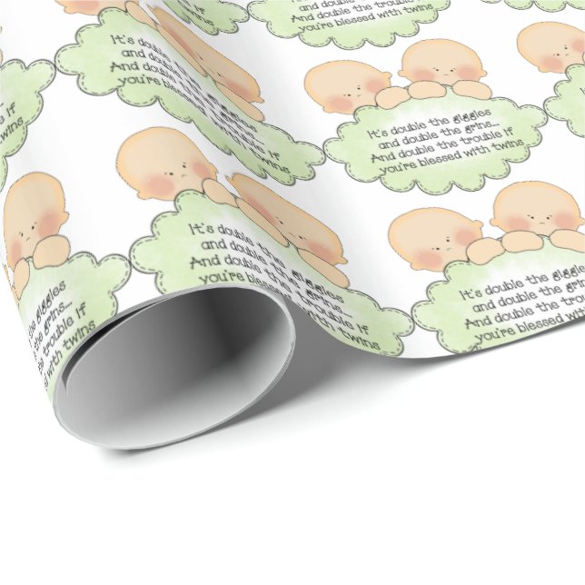 Twin baby poem fun wrapping paper (Roll Corner)