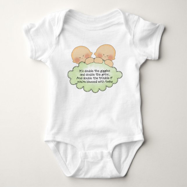 Twin Baby poen unisex bodysuit (Front)