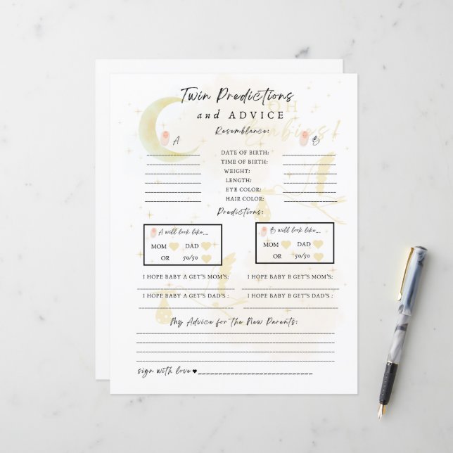 Twin Baby Predictions and Advice, Oh Babies!  (Front/Back In Situ)