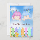 Twin Baby Shower-babies on clothesline