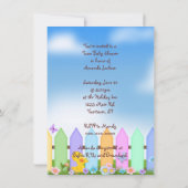 Twin Baby Shower-babies on clothesline Invitation (Back)