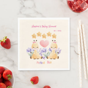 Twin Baby Shower Cute Giraffe Baby Shower Napkins