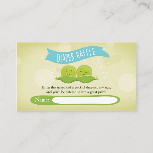 Twin Baby Shower Diaper Raffle Card Peas in a pod