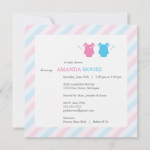 Twin Baby Shower Invitation