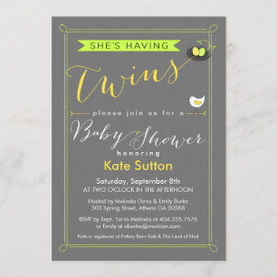 Twin Baby Shower Invitation