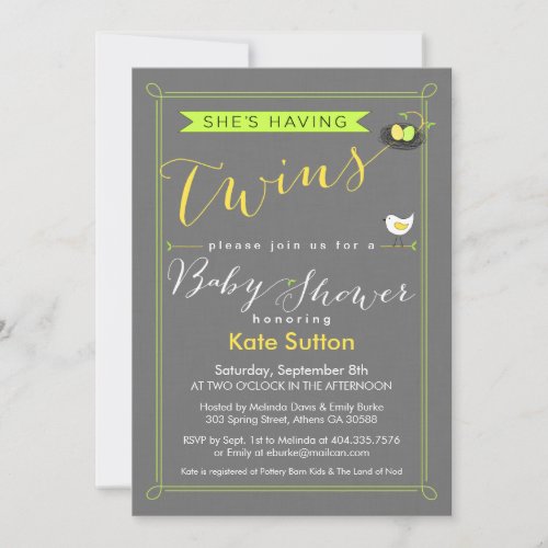 Twin Baby Shower Invitation