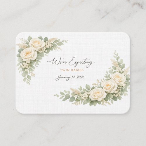 Twin Baby Shower Invitation Botanical Greenery Flo