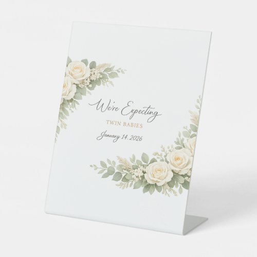 Twin Baby Shower Invitation Botanical Greenery Flo