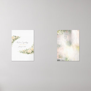 Twin Baby Shower Invitation Botanical Greenery Flo Wall Art Sets
