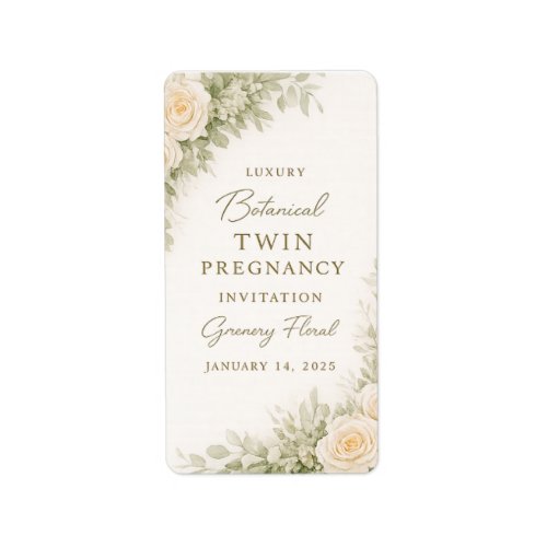Twin Baby Shower Invitation – Elegant Botanical Fl