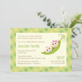 Twin Baby Shower Invitation Two Peas In A Pod (Standing Front)