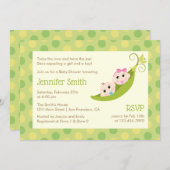 Twin Baby Shower Invitation Two Peas In A Pod (Front/Back)
