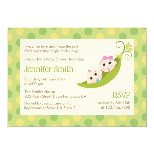 Twin Baby Shower Invitation Two Peas In A Pod Zazzle Com Twin Baby Shower Invitation Two Peas In A Pod Zazzle Com