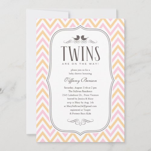 Twin Baby Shower Invitations