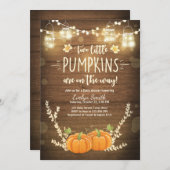Twin Baby Shower invite Little Pumpkins Fall Twins (Front/Back)