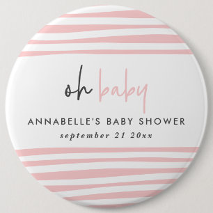 Twin baby shower pink blue modern typography party button