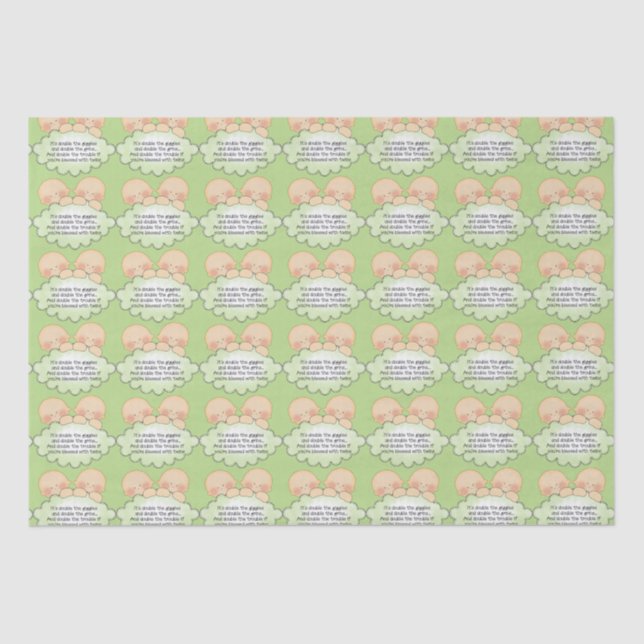 Twin baby shower tissue paper (Front)