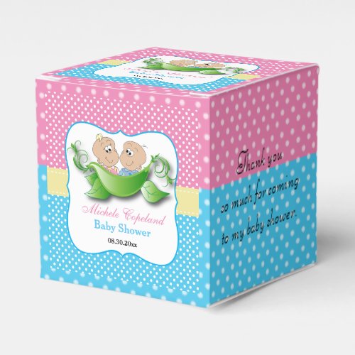 Twin Baby Shower _ Two Peas In A Pod Favor Boxes