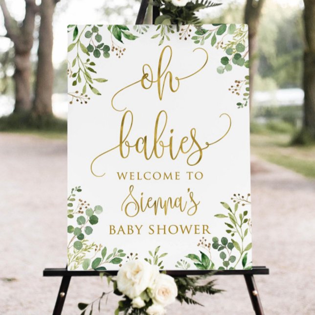 Twin Baby Shower Welcome Sign, Greenery Oh Babies  Foam Board (Creator Uploaded)