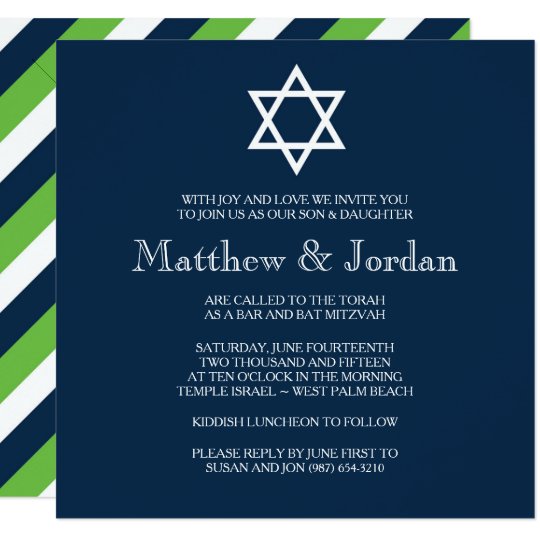twin bar mitzvah invitation modern zazzle com