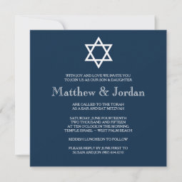 Twin Bar Mitzvah Invitation - Modern | Zazzle