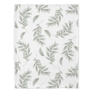 Twin Bed Botanical Sage Green Duvet Cover