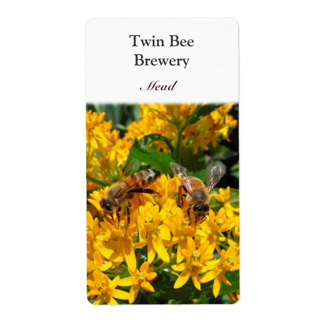 Twin Bees ~ Beer Mead Label (Front)