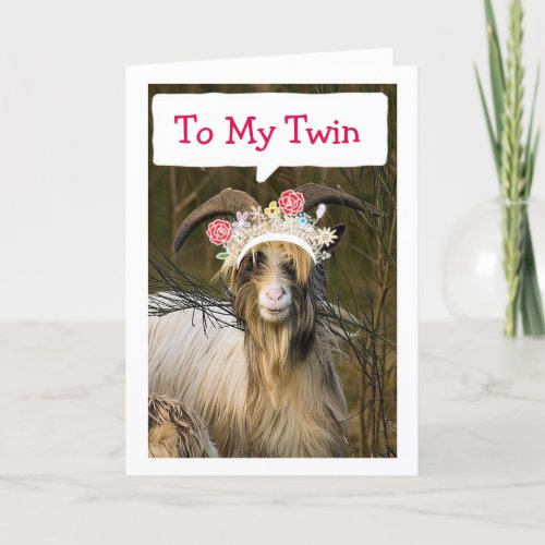 TWIN BEST FRIEND BESTSISTERQUEEN HAPPY BIRTHDAY CARD