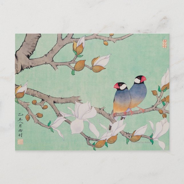 Twin Birds in the Branches Postcard (Front)