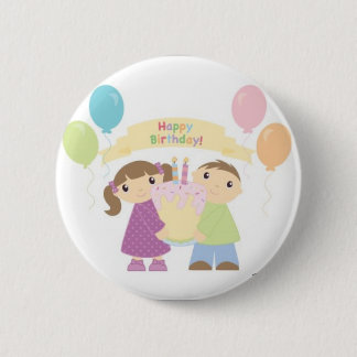 Twin Birthday Button