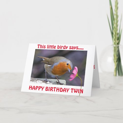 TWIN BIRTHDAY WISHES FROM THIS LITTLE BIRDY CARD