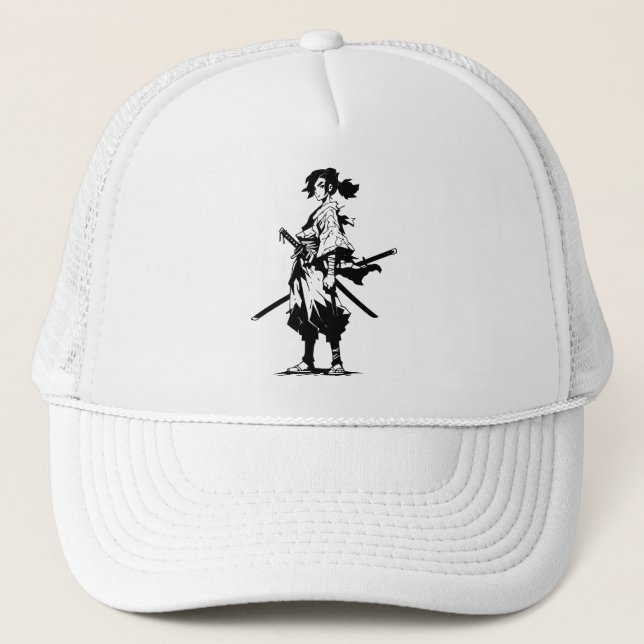 Twin Blades, Fierce Heart (Anime Beauty) Trucker Hat (Front)
