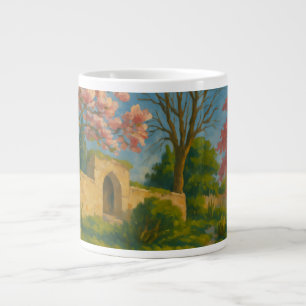 Twin Blossoms – Tranquil Garden Path Painting Giant Coffee Mug