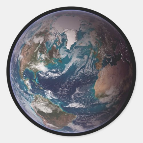Twin Blue Marbles _ West _ Planet Earth NASA Image Classic Round Sticker