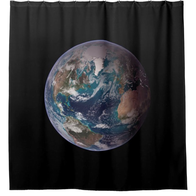 Twin Blue Marbles - West - Planet Earth Shower Curtain (Front)
