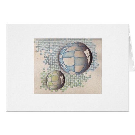 Twin BlueGreen Bubbles Cards (Front Horizontal)