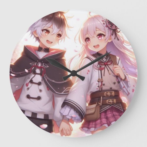 Twin Bonds Sibling Love Large Clock